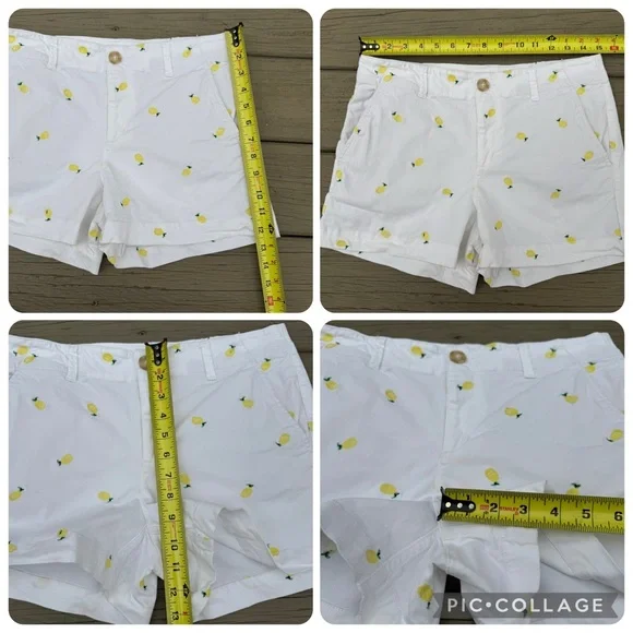LOFT The Washed Twill Shorts in White Pineapple Print size 2 - Picture 12 of 12